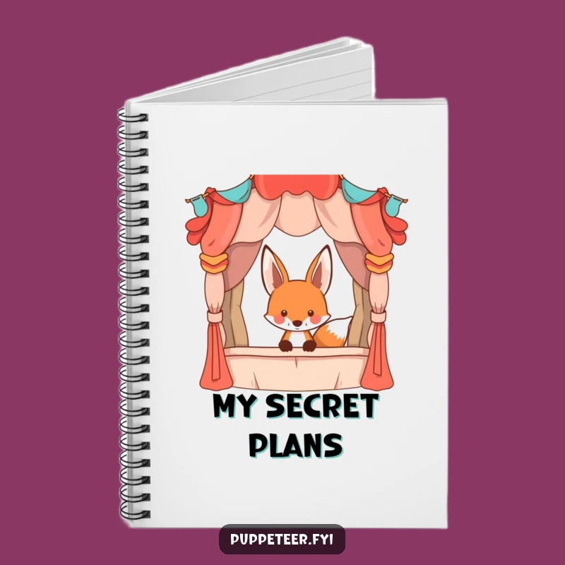Funny Fox Puppet Notebook, Hilarious Gift for Writers and Theater Fans