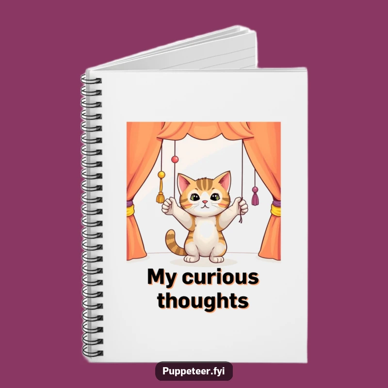 Funny Cat Puppet Notebook, Hilarious Gift for Writers and Cat Fans